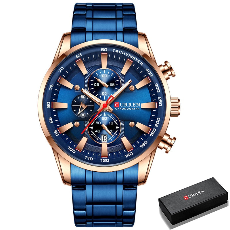 Men’s Watch Sport Waterproof Wrist Watches Chronograph Date