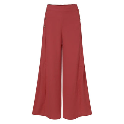 Women's Fashion Pants Casual Wide Leg Vintage Elastic Trousers