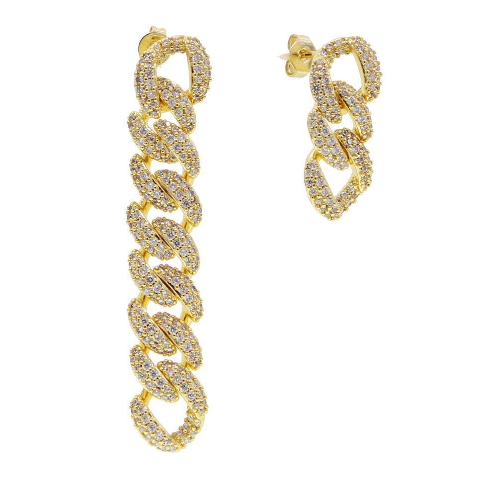 Classic cuban link chain drop earring for women fashion trendy