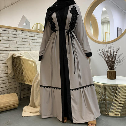 Simple Elegant Black Embroidered Abaya Muslim Dresses