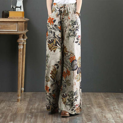 Autumn Wide Leg Pants Elegant Women High Waist Solid Flare Pants