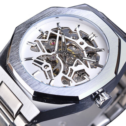 Gold Mechanical Automatic Watches For Men Skeleton Waterproof