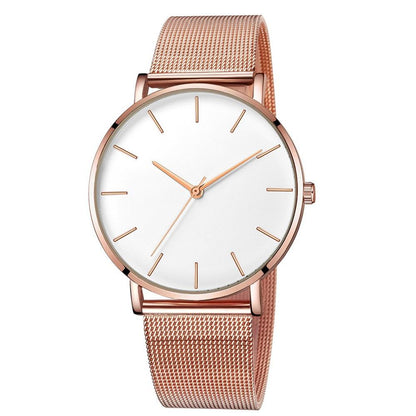 Ultra-thin Rose Gold Watch Minimalist Mesh Women Watch - Alicetheluxe