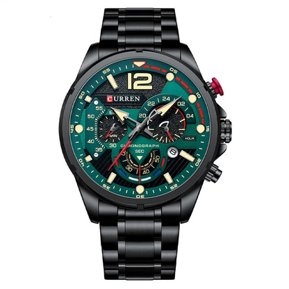 Chronograph Wristwatches Luxury Stainless Steel Clock