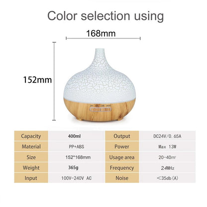 High Quality 550ml Aromatherapy Essential Oil Diffuser Wood Grain