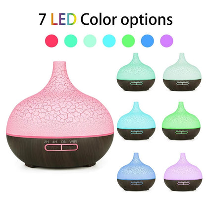 High Quality 550ml Aromatherapy Essential Oil Diffuser Wood Grain