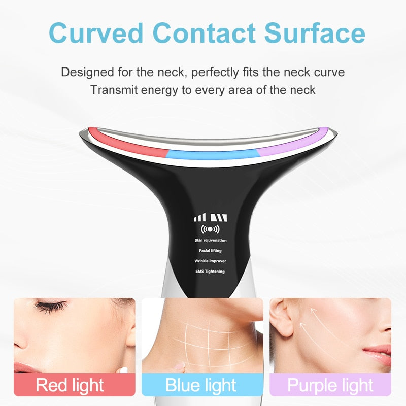 Neck Anti Wrinkle Face Lifting Beauty Device LED Photon Therapy Skin