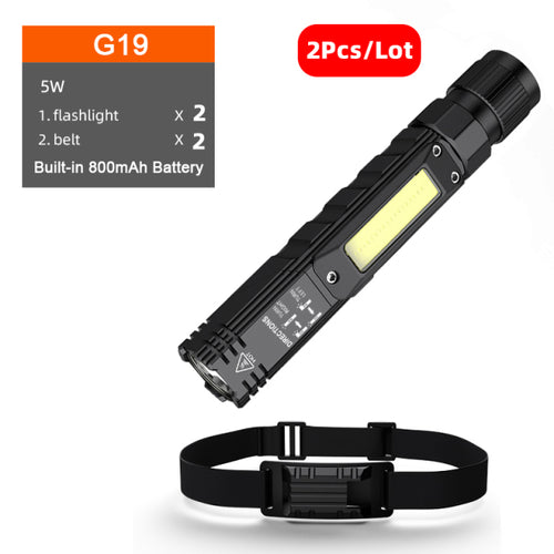 Supfire G19 Portable Led+cob Flashlight With Magnet Usb