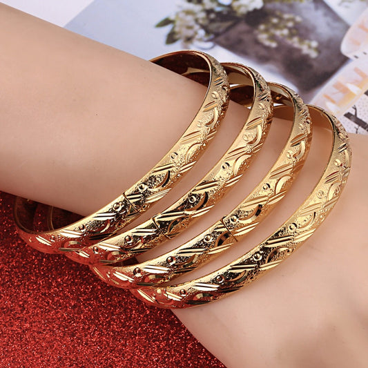 4pcs Gold Bracelets Girls Jewelry Bride