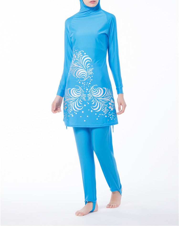 3pcs Beach Style Islamic Wear Bathing Suit Full Coverage