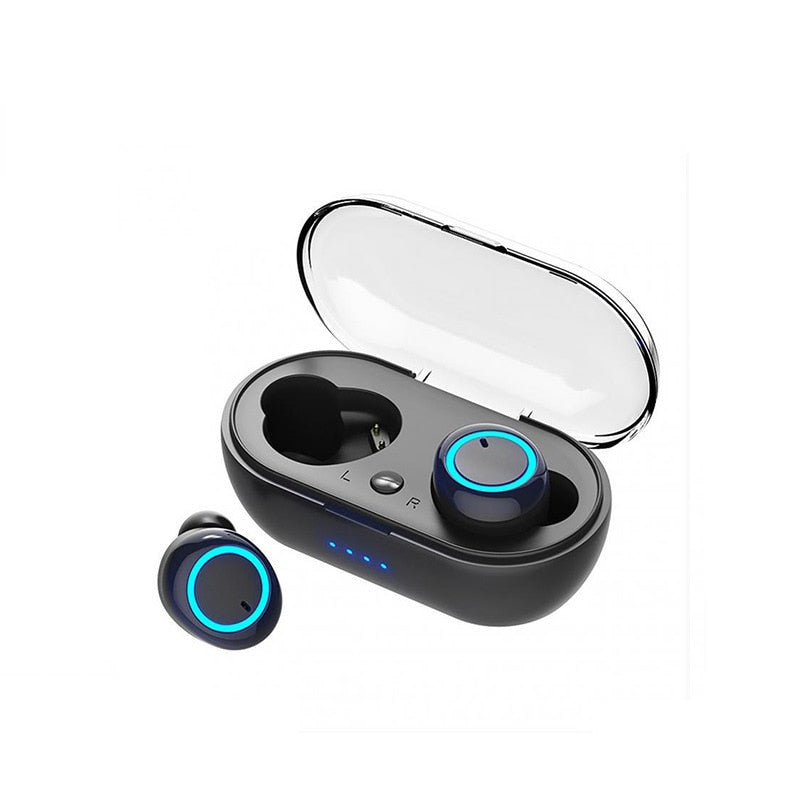 Wireless Headset 5.0 With Charging Bin Power Display Touch Control