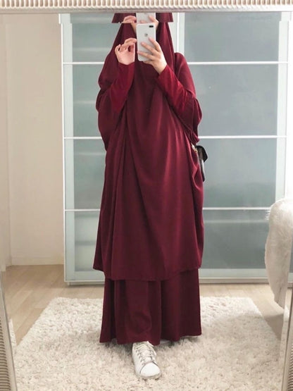 Hooded Muslim Women´s Hijab Dress Sets Islamic Clothes