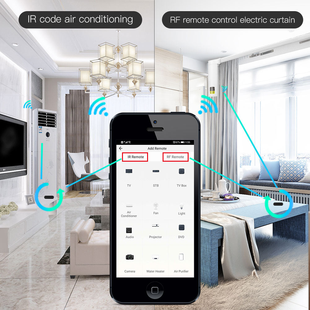 RF IR Universal Tuya Smart Life App Voice Control via Alexa Google Home