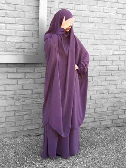 Hooded Muslim Women´s Hijab Dress Sets Islamic Clothes