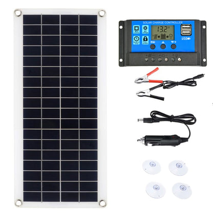 300W Solar Panel Kit Complete 12V USB With 10-60A