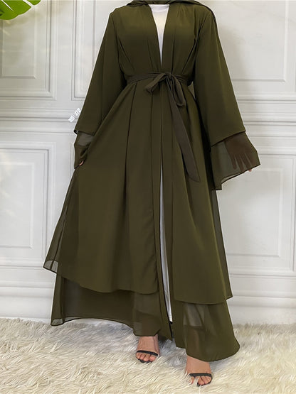 Chiffon Open Abaya Muslim For Women Kimono Modest Robe