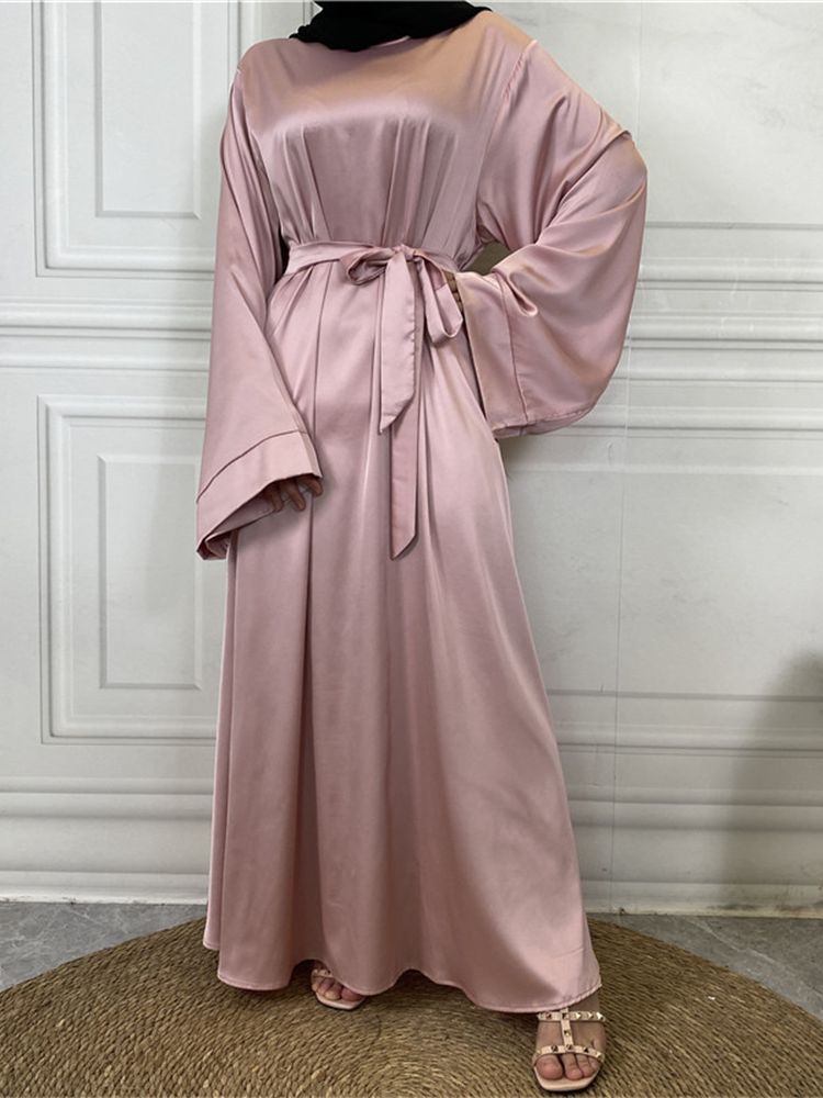 Satin Abaya Muslim Fashion Hijab Modest Dress