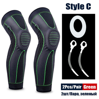 Sport Anti-slip Full Length Compression Leg Sleeves Knee Brace Support