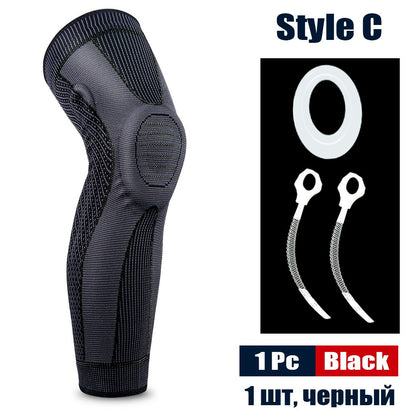 Sport Anti-slip Full Length Compression Leg Sleeves Knee Brace Support