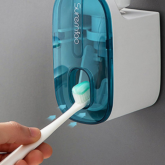 Automatic Toothpaste Dispenser Wall Mount Toothbrush Holder