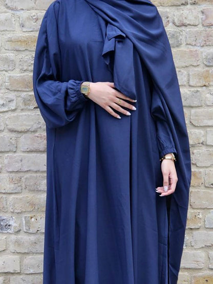 Muslim Hijab Long Dress One Piece Prayer Outfit Islamic Modest Abayas