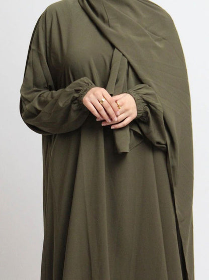 Muslim Hijab Long Dress One Piece Prayer Outfit Islamic Modest Abayas