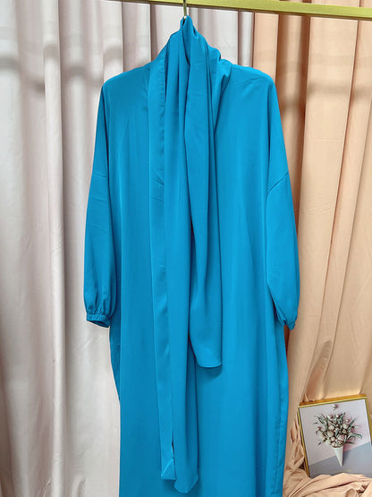 Muslim Hijab Long Dress One Piece Prayer Outfit Islamic Modest Abayas