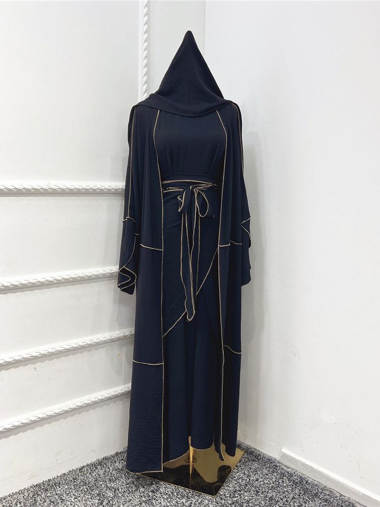 3 Pieces Abaya Muslim Sets Hijab Modest Dress For Women