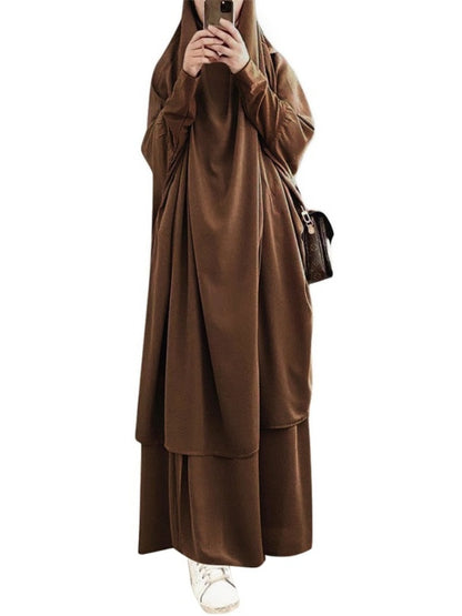 Hooded Muslim Women´s Hijab Dress Sets Islamic Clothes