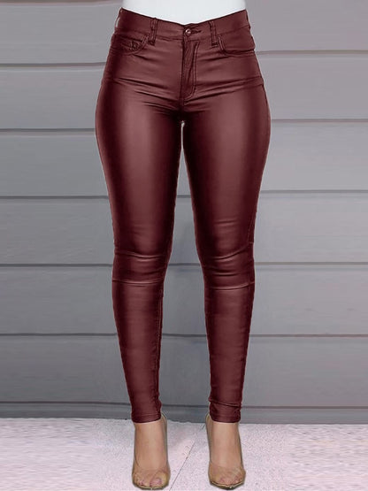 Solid Color  Pants Casual Small Leg Oversized Fashion Pencil  Pockets