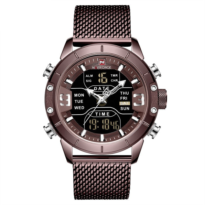 Quartz Wrist Watches Stainless Steel LED Digital Clock