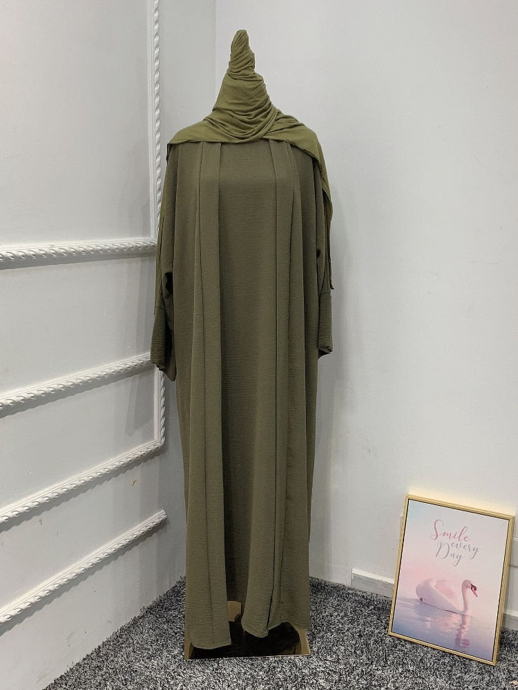 2 Piece Abaya Dress Set Muslim Women Evening Dresses