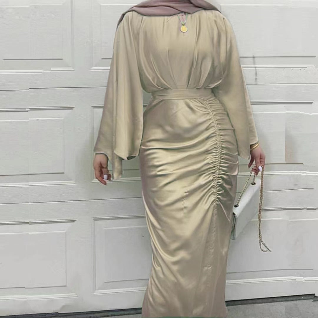 Muslim Dress Shiny Soft Silky Satin Abaya Islamic Abayas