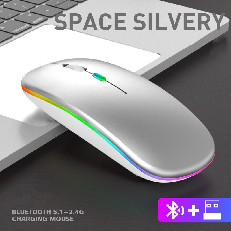 Bluetooth Wireless Mouse Charging Luminous 2.4G USB
