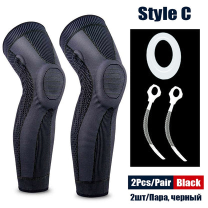 Sport Anti-slip Full Length Compression Leg Sleeves Knee Brace Support