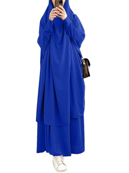 Hooded Muslim Women´s Hijab Dress Sets Islamic Clothes