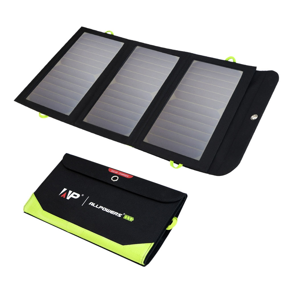 Solar Panel 5V 21W Built-in 10000mAh Battery Portable Waterproof