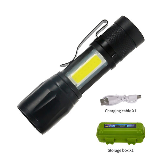 Mini Torch LED Rechargeable Flashlight Portable USB Charging