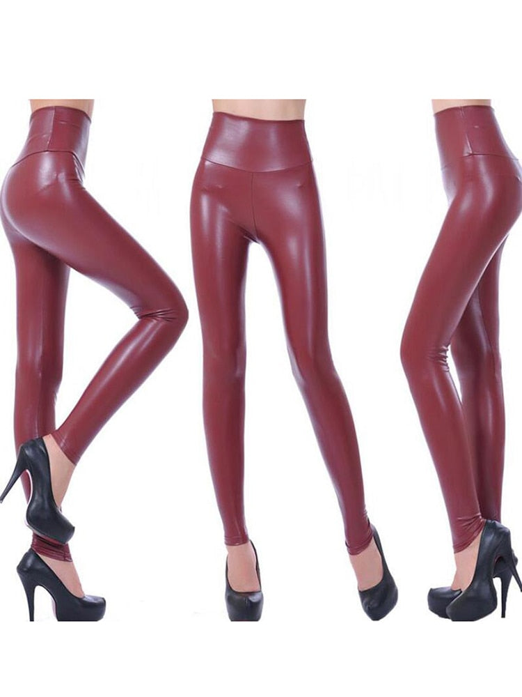 Faux Leather Leggings Women Summer Hot