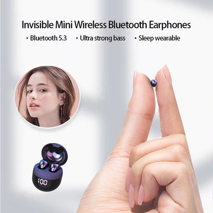 Invisible Headphones Bluetooth 5.3 Wireless In-Ear Earphones With Mic