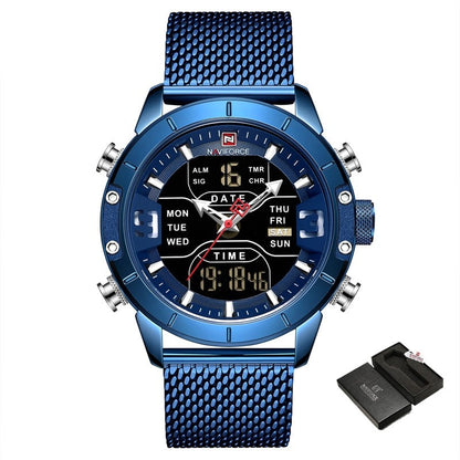 Quartz Wrist Watches Stainless Steel LED Digital Clock