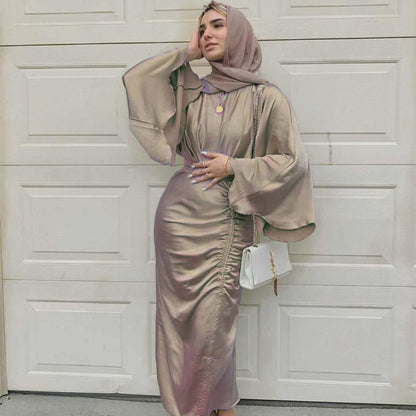 Muslim Dress Shiny Soft Silky Satin Abaya Islamic Abayas