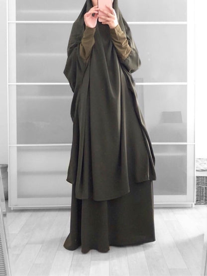 Hooded Muslim Women´s Hijab Dress Sets Islamic Clothes