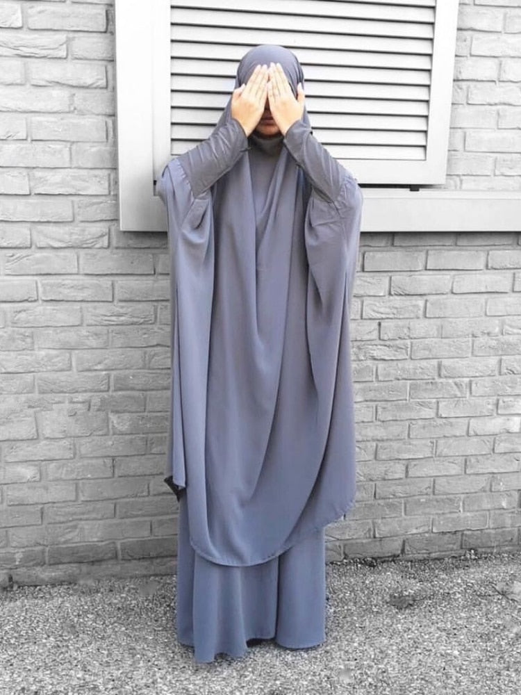 Hooded Muslim Women´s Hijab Dress Sets Islamic Clothes