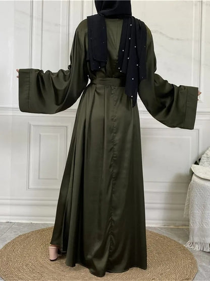 Satin Abaya Muslim Fashion Hijab Modest Dress