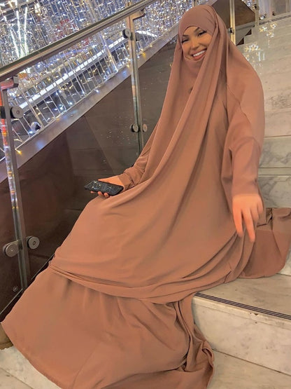 Hooded Muslim Women´s Hijab Dress Sets Islamic Clothes