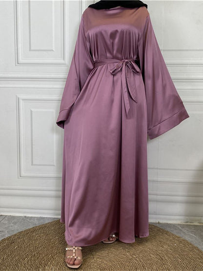 Satin Abaya Muslim Fashion Hijab Modest Dress