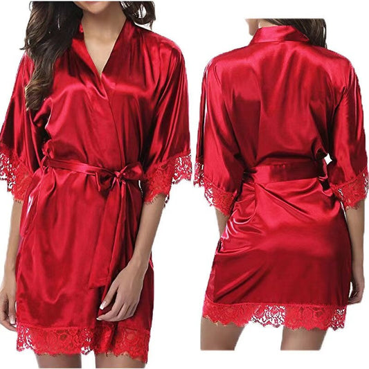 Sleepwear Nightgowns Nightdress Red Black L XL
