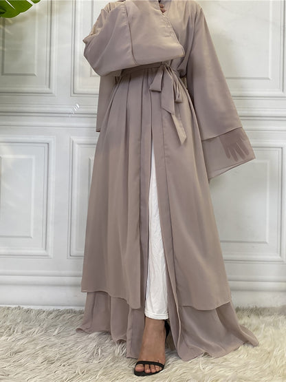 Chiffon Open Abaya Muslim For Women Kimono Modest Robe