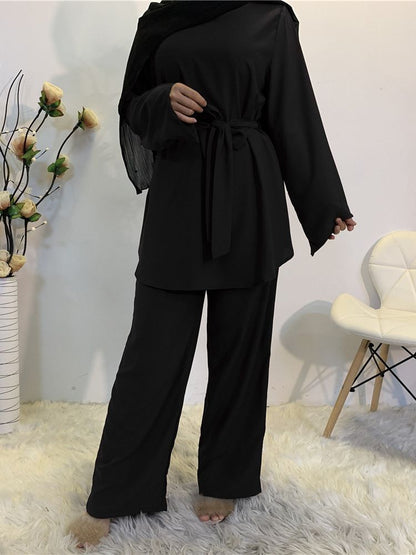 Abaya Muslim Fashion Hijab Dress Sets Islamic Clothing